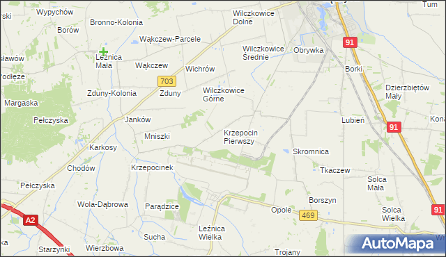 mapa Krzepocin Pierwszy, Krzepocin Pierwszy na mapie Targeo