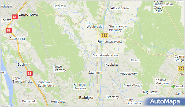 mapa Michałów-Grabina, Michałów-Grabina na mapie Targeo