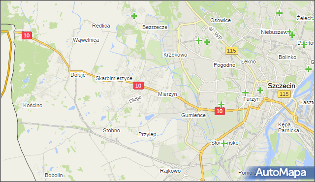 mapa Mierzyn gmina Dobra (Szczecińska), Mierzyn gmina Dobra (Szczecińska) na mapie Targeo