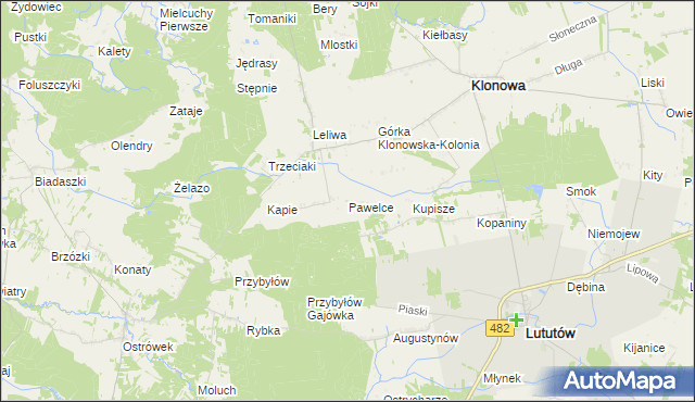 mapa Pawelce, Pawelce na mapie Targeo