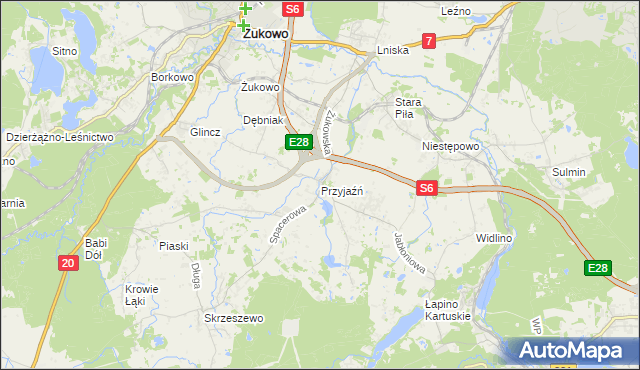 mapa Przyjaźń, Przyjaźń na mapie Targeo