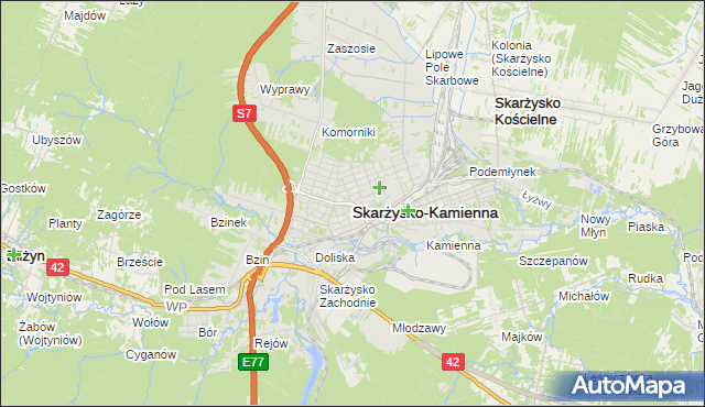 mapa Skarżysko-Kamienna, Skarżysko-Kamienna na mapie Targeo