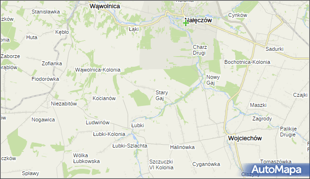 mapa Stary Gaj gmina Wojciechów, Stary Gaj gmina Wojciechów na mapie Targeo