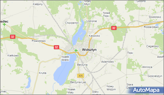 mapa Wolsztyn, Wolsztyn na mapie Targeo