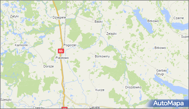 mapa Borkowiny, Borkowiny na mapie Targeo