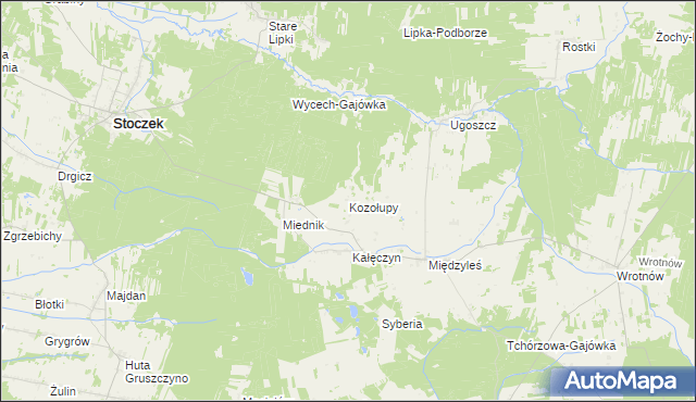 mapa Kozołupy, Kozołupy na mapie Targeo