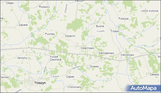 mapa Opęchowo, Opęchowo na mapie Targeo