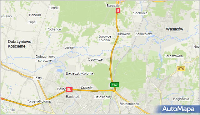 mapa Sielachowskie, Sielachowskie na mapie Targeo