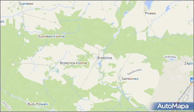 mapa Brzeźnica gmina Jastrowie, Brzeźnica gmina Jastrowie na mapie Targeo