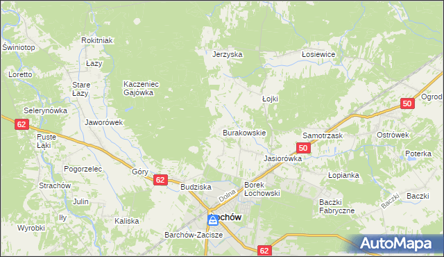 mapa Burakowskie, Burakowskie na mapie Targeo