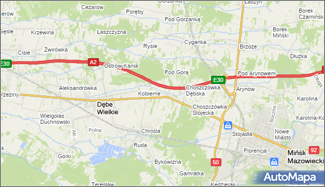 mapa Choszczówka Rudzka, Choszczówka Rudzka na mapie Targeo