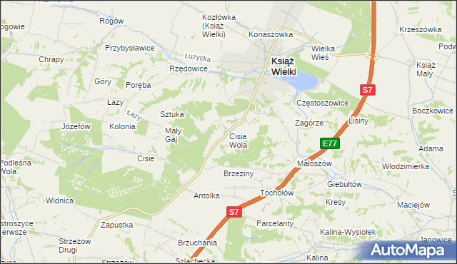 mapa Cisia Wola, Cisia Wola na mapie Targeo