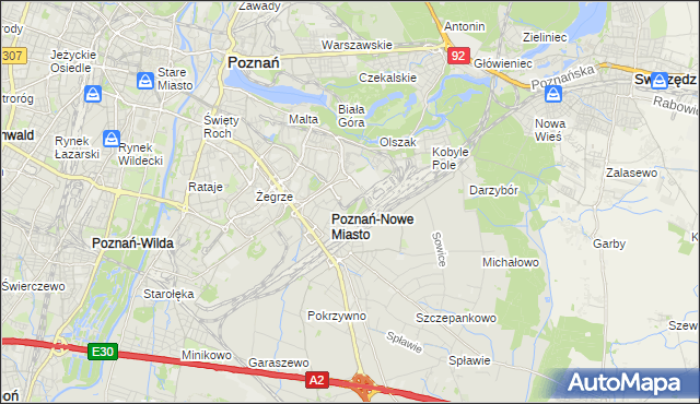 mapa Nowe Miasto gmina Poznań, Nowe Miasto gmina Poznań na mapie Targeo