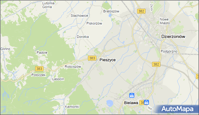 mapa Pieszyce, Pieszyce na mapie Targeo