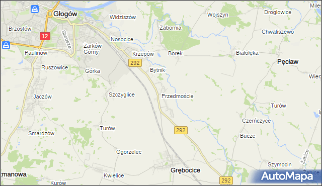 mapa Przedmoście gmina Głogów, Przedmoście gmina Głogów na mapie Targeo