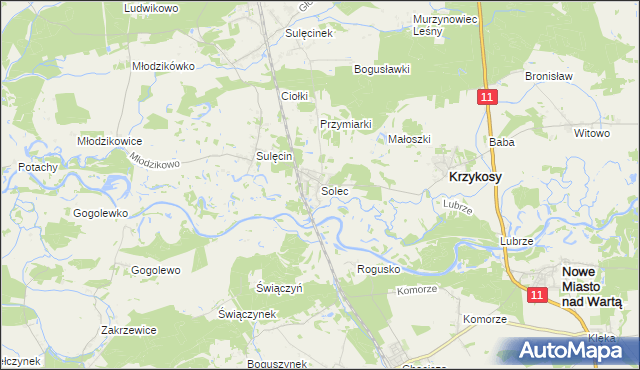 mapa Solec gmina Krzykosy, Solec gmina Krzykosy na mapie Targeo