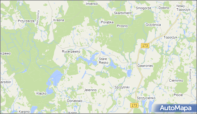 mapa Stare Resko, Stare Resko na mapie Targeo