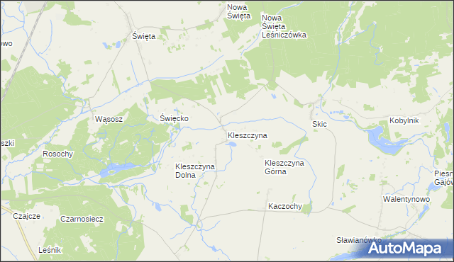 mapa Kleszczyna, Kleszczyna na mapie Targeo