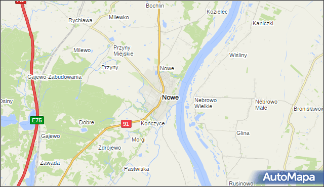 mapa Nowe powiat świecki, Nowe powiat świecki na mapie Targeo