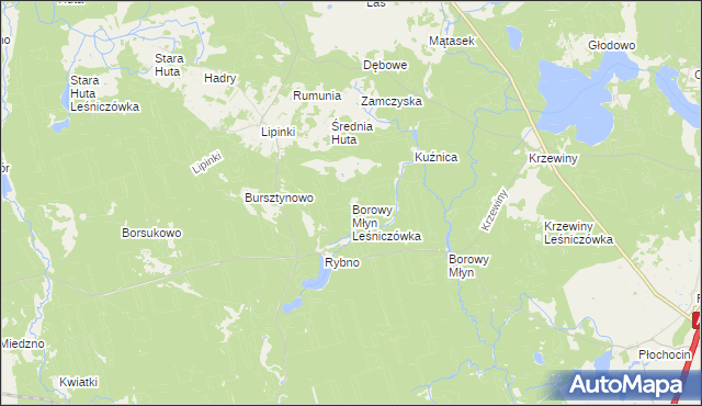 mapa Borowy Młyn Leśniczówka, Borowy Młyn Leśniczówka na mapie Targeo