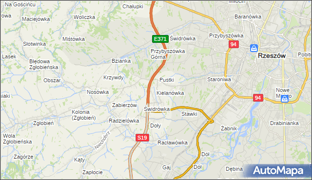 mapa Kielanówka, Kielanówka na mapie Targeo