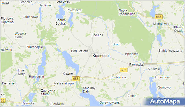 mapa Krasnopol, Krasnopol na mapie Targeo