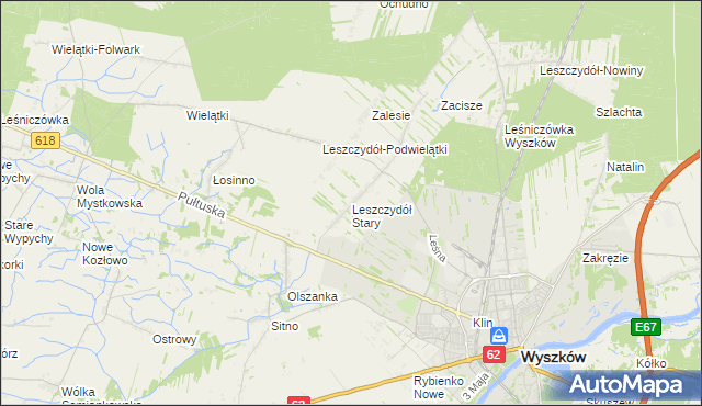 mapa Leszczydół Stary, Leszczydół Stary na mapie Targeo