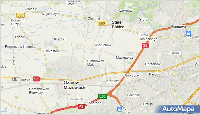 mapa Piotrkówek Duży, Piotrkówek Duży na mapie Targeo
