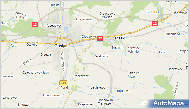 mapa Grabonóg, Grabonóg na mapie Targeo