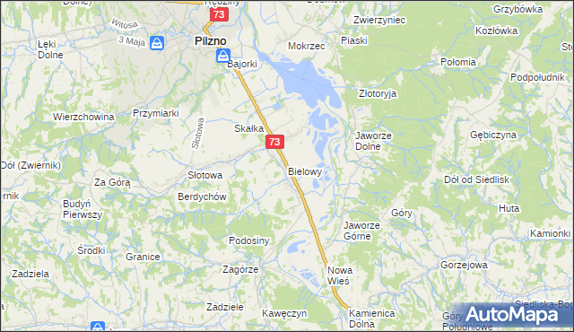 mapa Bielowy, Bielowy na mapie Targeo