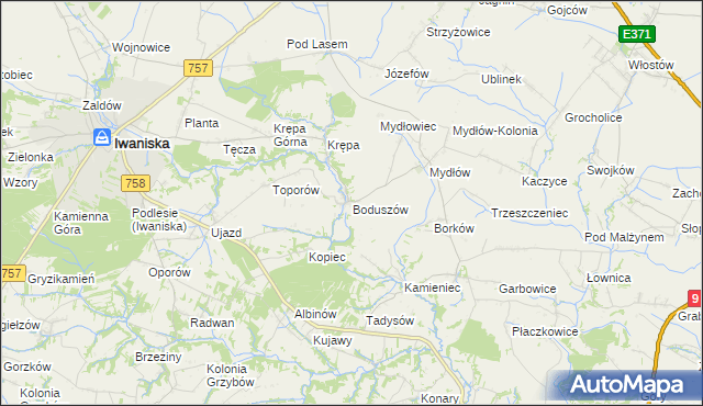 mapa Boduszów, Boduszów na mapie Targeo