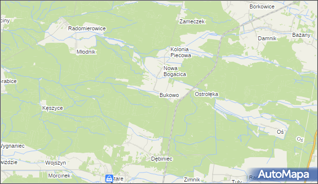 mapa Bukowo gmina Murów, Bukowo gmina Murów na mapie Targeo