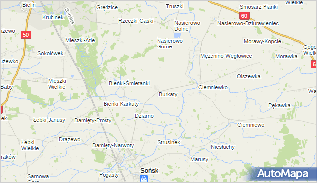 mapa Burkaty, Burkaty na mapie Targeo