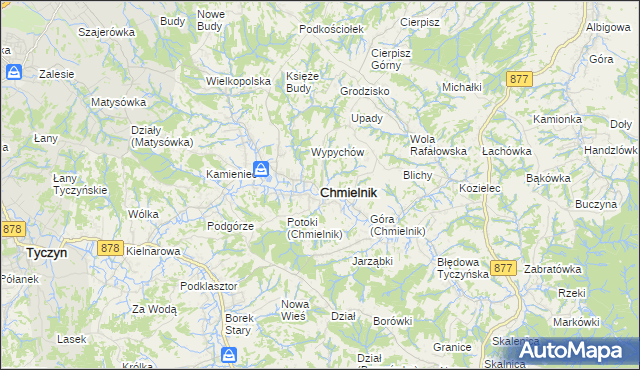 mapa Chmielnik powiat rzeszowski, Chmielnik powiat rzeszowski na mapie Targeo