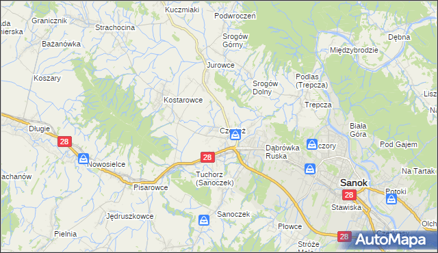 mapa Czerteż, Czerteż na mapie Targeo