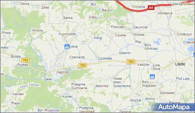 mapa Czułówek, Czułówek na mapie Targeo