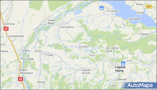mapa Dursztyn, Dursztyn na mapie Targeo