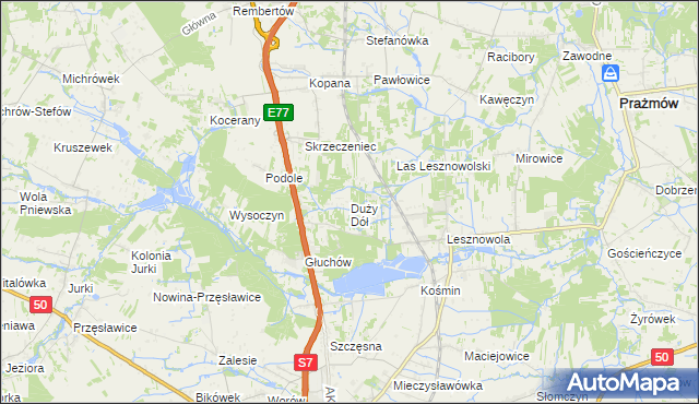 mapa Duży Dół, Duży Dół na mapie Targeo