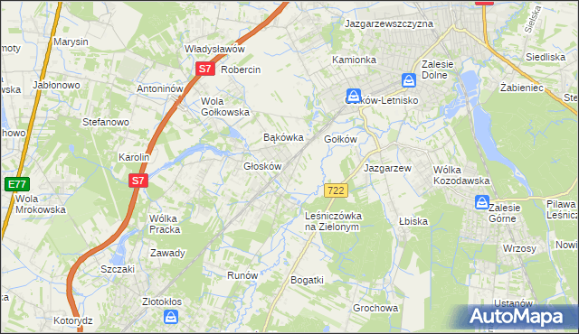 mapa Głosków-Letnisko, Głosków-Letnisko na mapie Targeo