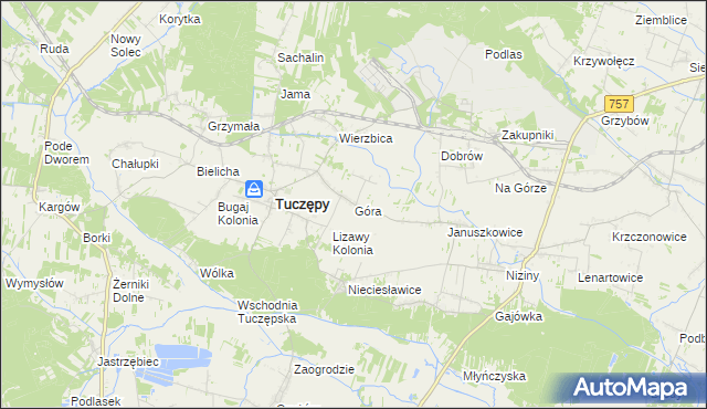 mapa Góra gmina Tuczępy, Góra gmina Tuczępy na mapie Targeo