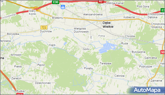 mapa Górki gmina Dębe Wielkie, Górki gmina Dębe Wielkie na mapie Targeo