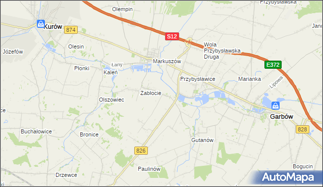 mapa Góry gmina Markuszów, Góry gmina Markuszów na mapie Targeo