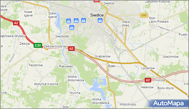 mapa Grabianów, Grabianów na mapie Targeo