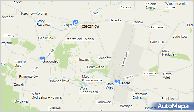 mapa Grechów, Grechów na mapie Targeo