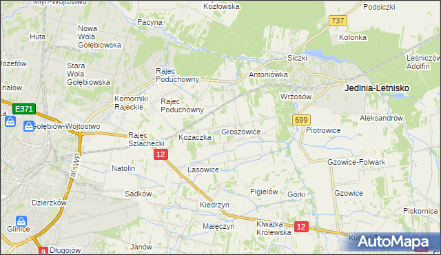 mapa Groszowice, Groszowice na mapie Targeo