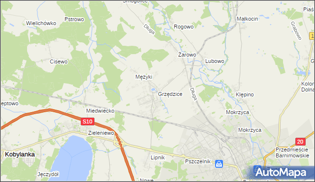 mapa Grzędzice, Grzędzice na mapie Targeo