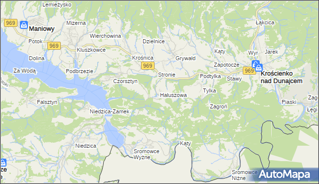 mapa Hałuszowa, Hałuszowa na mapie Targeo