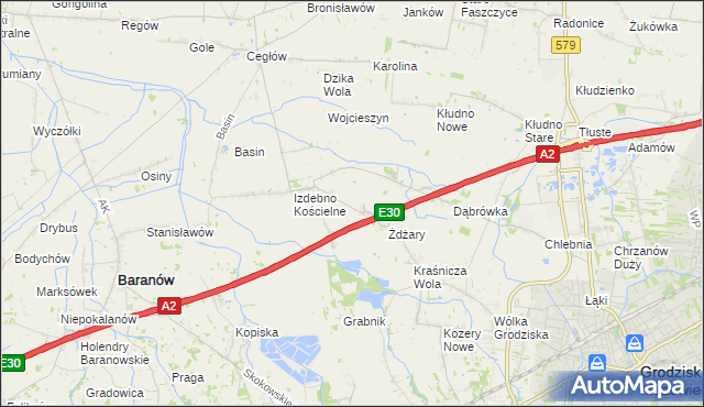 mapa Izdebno Nowe, Izdebno Nowe na mapie Targeo