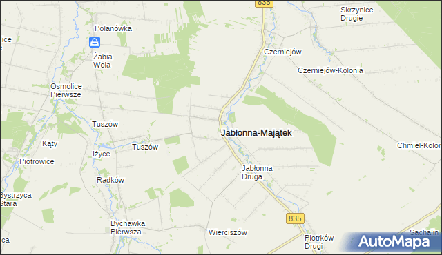 mapa Jabłonna-Majątek, Jabłonna-Majątek na mapie Targeo
