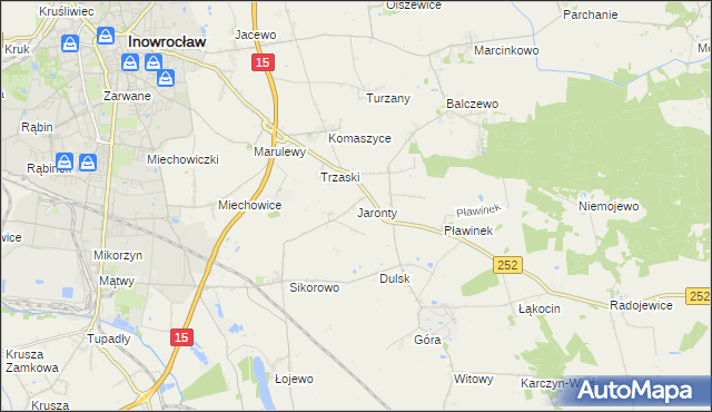 mapa Jaronty, Jaronty na mapie Targeo